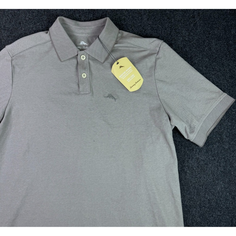 NEW Tommy Bahama Bala Shark Marlin Logo Men's Grey Polo Shirt Size Small NWT